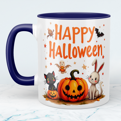 Lustige, bedruckte Tasse für Happy Halloween – Perfektes Geschenk mit fröhlichen Kürbis-Motiven!