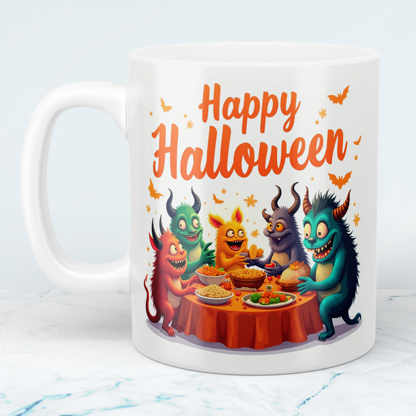 Lustige, bedruckte Happy Halloween Tasse – Perfektes Geschenk für die gruselige Henkersmahlzeit!