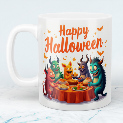 Lustige, bedruckte Happy Halloween Tasse – Perfektes Geschenk für die gruselige Henkersmahlzeit!