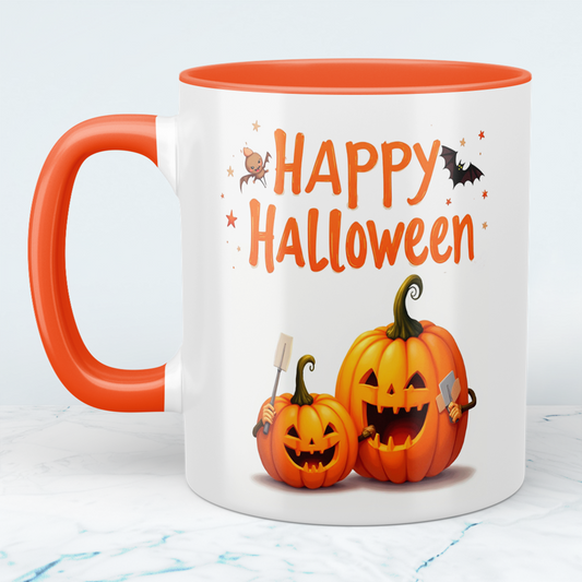 Lustige Halloween Tasse mit Kürbissen – Bedruckter Becher für gruselige Kaffeepausen und schaurigen Spaß!