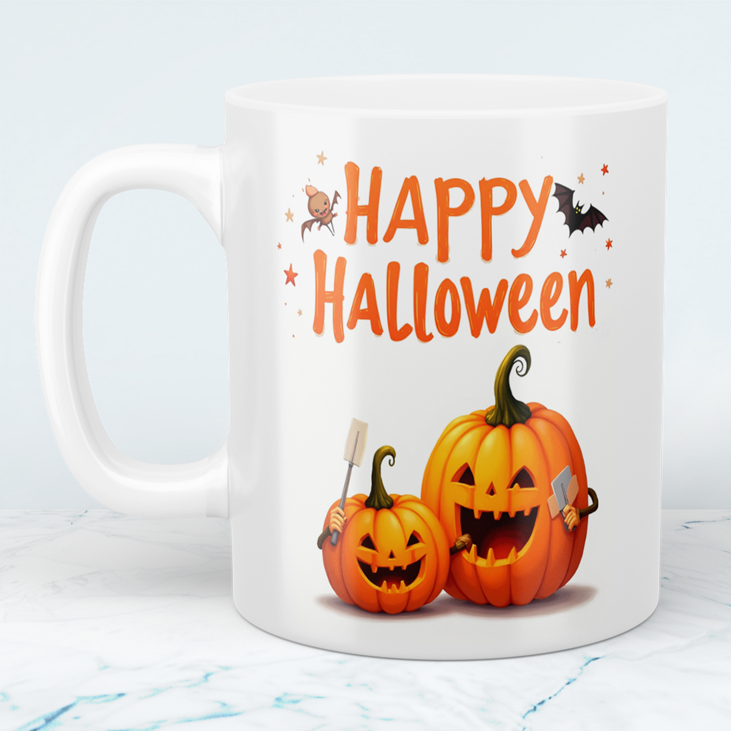 Lustige Halloween Tasse mit Kürbissen – Bedruckter Becher für gruselige Kaffeepausen und schaurigen Spaß!