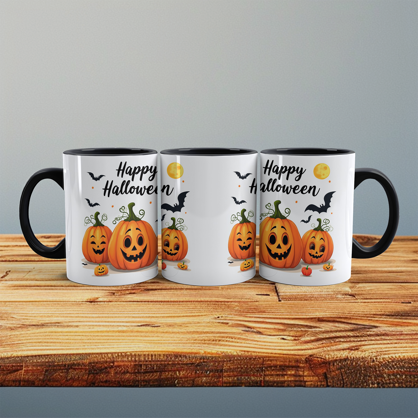 Lustige Happy Halloween Tasse mit tanzenden Kürbissen – Ideales Geschenk für festliche Kaffeepausen!