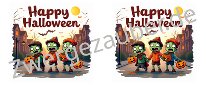 Gruselige Figuren Halloween Tasse – Lustiges, bedrucktes Geschenk für Fans des Schauer-Quirk