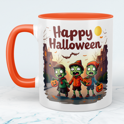 Gruselige Figuren Halloween Tasse – Lustiges, bedrucktes Geschenk für Fans des Schauer-Quirk