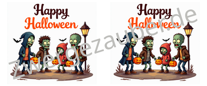 Lustige Happy Halloween Tasse – Bedruckte mit gruseligen Figuren, perfekt als Geschenk für Halloween-Fans!