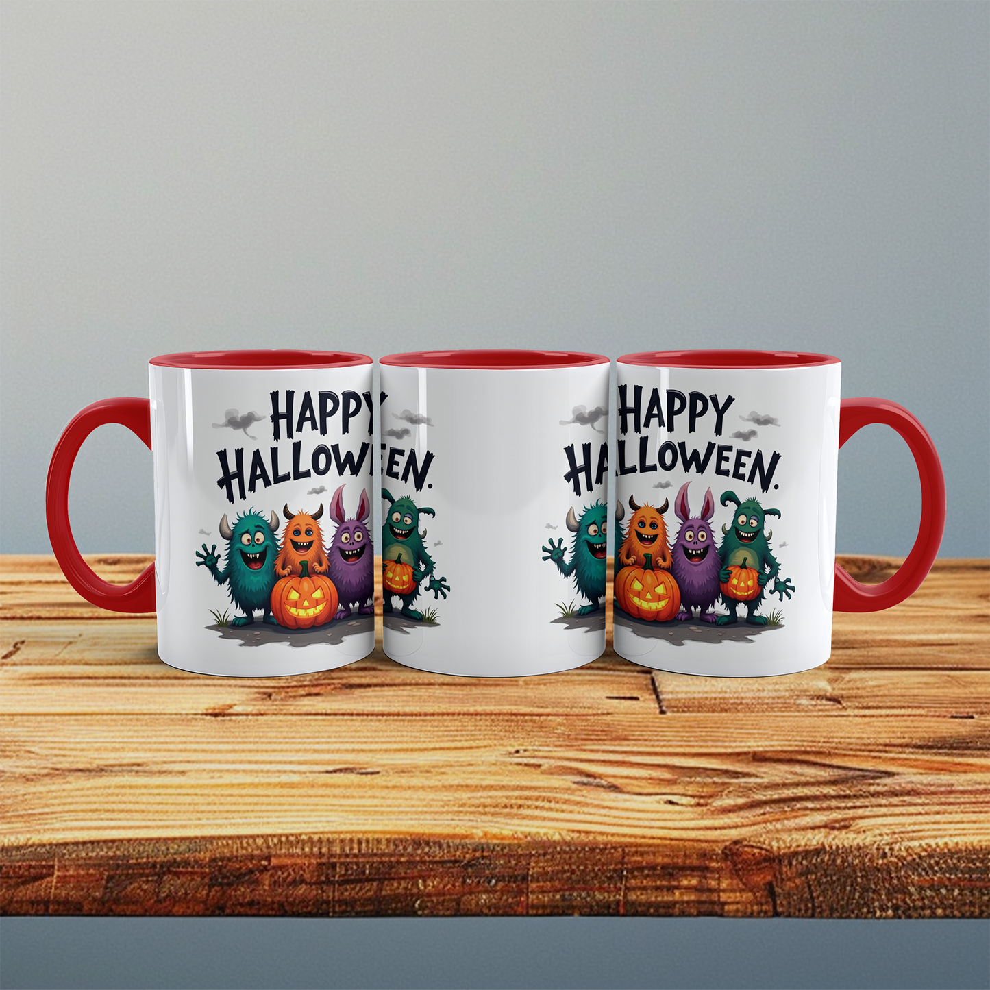 Lustige, bedruckte Tasse mit humorvollen Wesen – Perfektes Geschenk für ein fröhliches Happy Halloween!