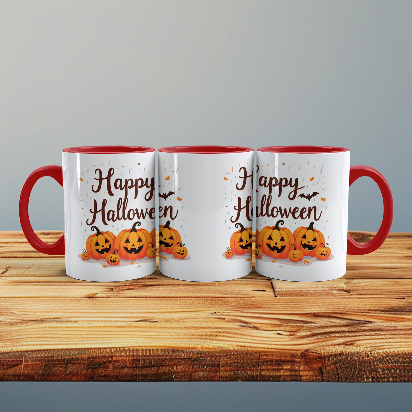 Lustige, bedruckte Tasse mit lachenden Kürbissen – Perfektes Geschenk für ein fröhliches Happy Halloween!
