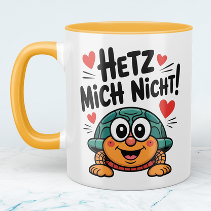 Kaffeebecher „Hetz mich nicht!“ – Humorvolles Geschenk für Kollegen & Arbeitsfreunde
