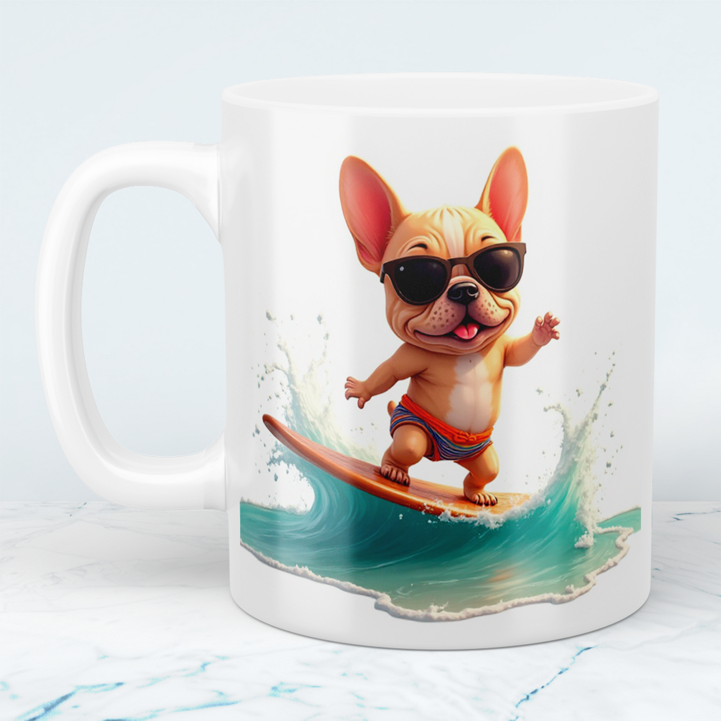 Wuff Wuff Wellenritt – Die perfekte lustige Geschenk-Tasse für Hunde Surf-Fans!