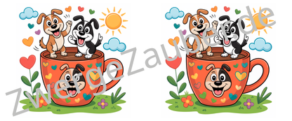 Lustige Hundetasse für Kinder: Süßes Cartoon-Design für einen fröhlichen Start!