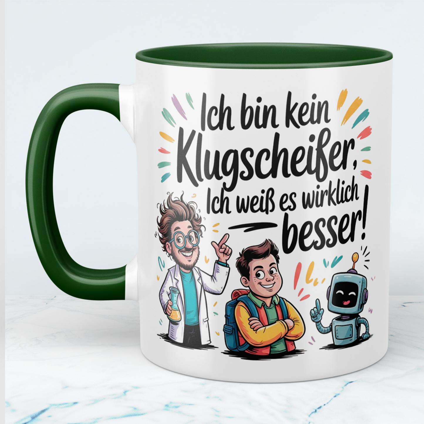 Humorvolle Tasse mit Aufdruck – Ich bin kein Klugscheißer, ich weiß es wirklich besser! – Spaßiger Büroartikel für Kollegen