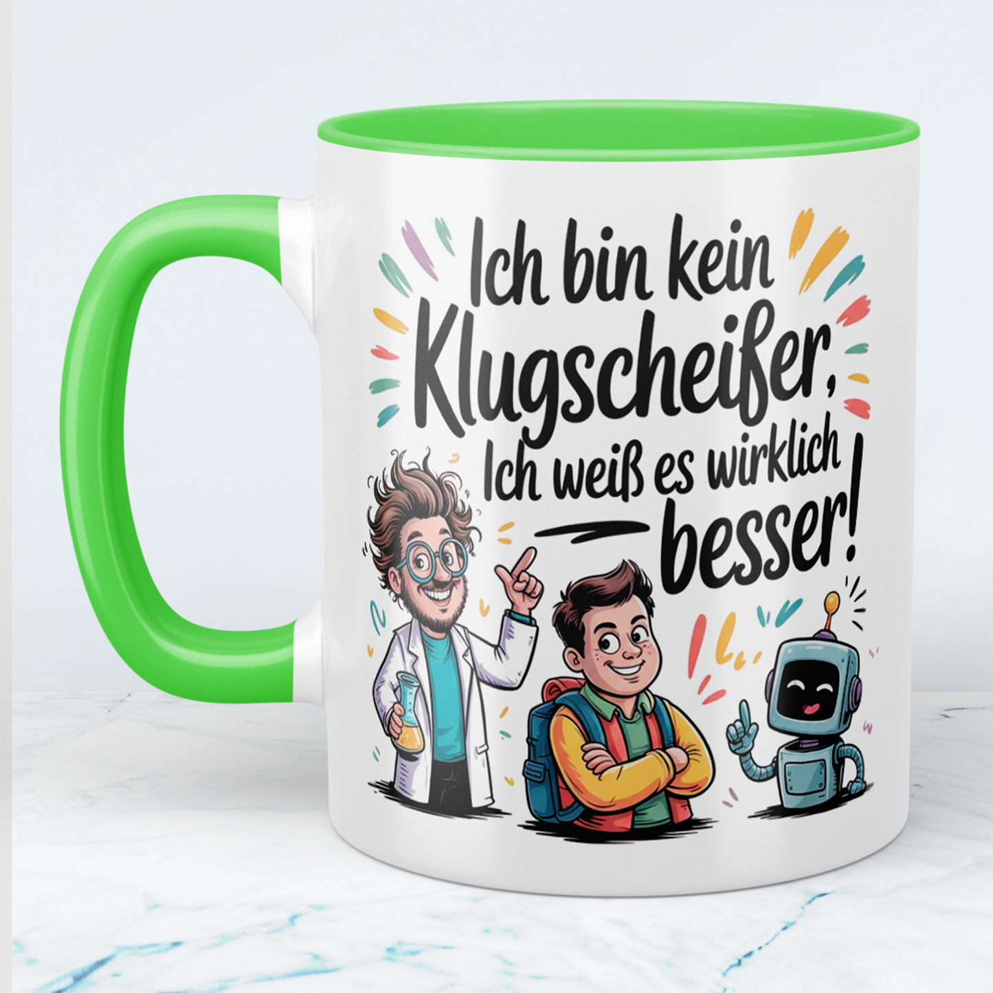 Humorvolle Tasse mit Aufdruck – Ich bin kein Klugscheißer, ich weiß es wirklich besser! – Spaßiger Büroartikel für Kollegen