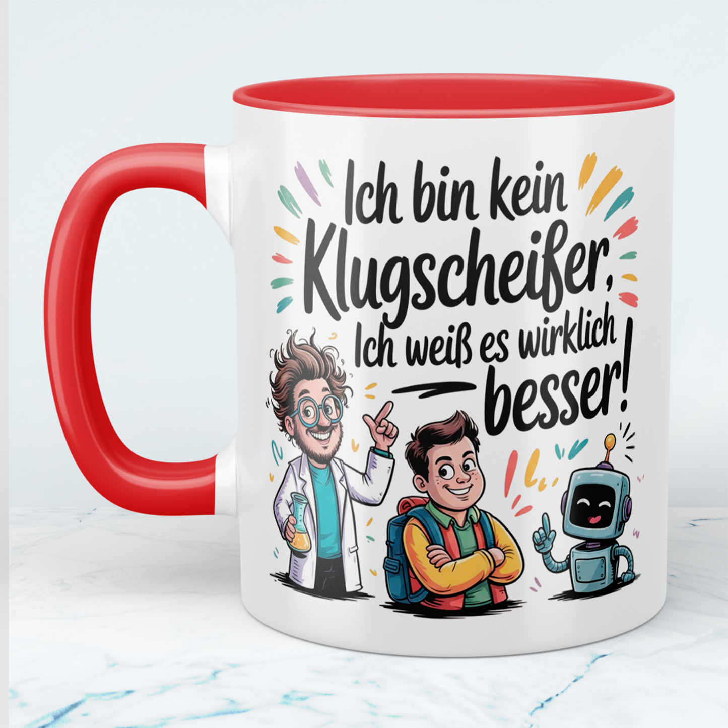 Humorvolle Tasse mit Aufdruck – Ich bin kein Klugscheißer, ich weiß es wirklich besser! – Spaßiger Büroartikel für Kollegen