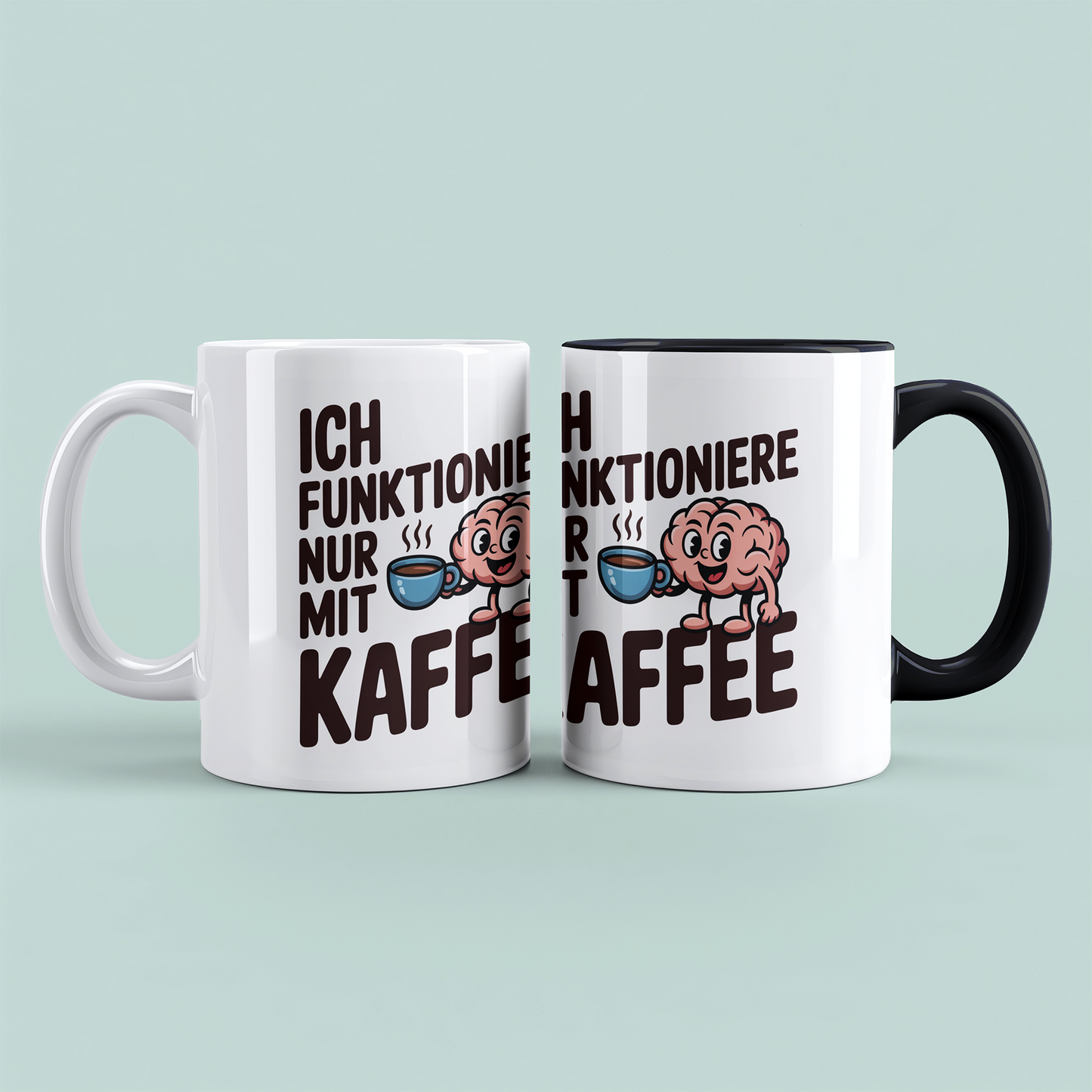 Tasse mit lustigem Kaffee-Spruch – „Ich funktioniere nur mit Kaffee“ – Büro Geschenkidee