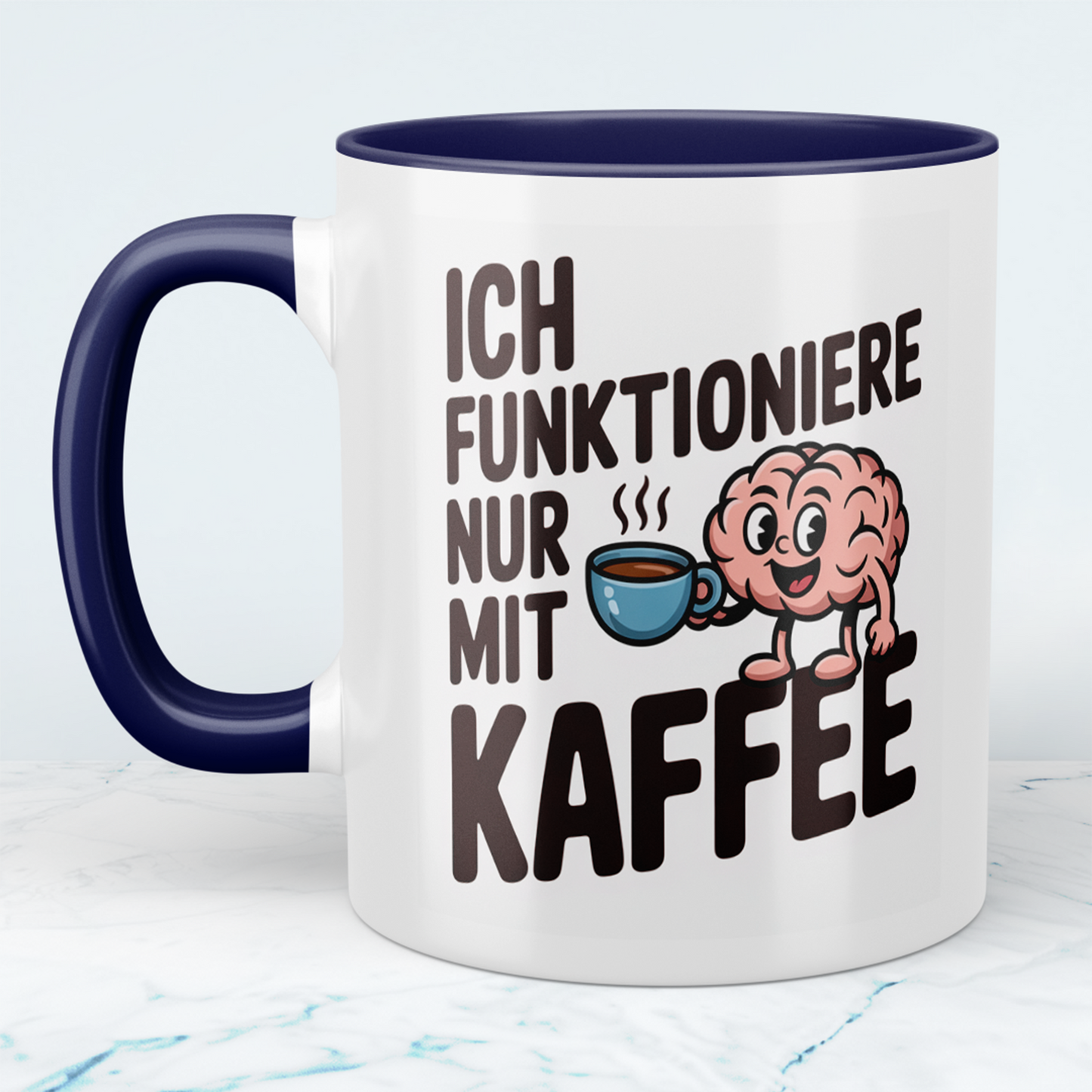 Tasse mit lustigem Kaffee-Spruch – „Ich funktioniere nur mit Kaffee“ – Büro Geschenkidee