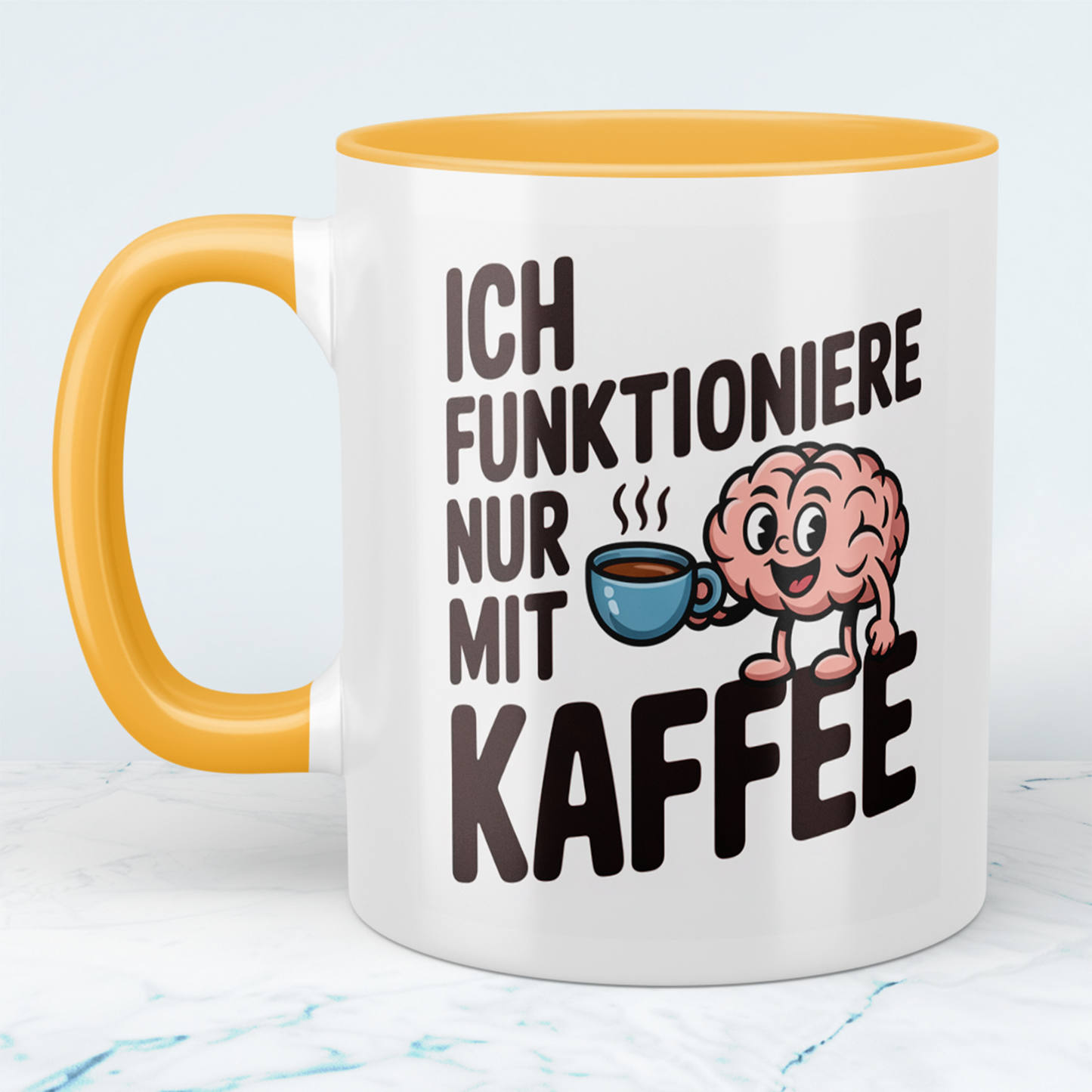 Tasse mit lustigem Kaffee-Spruch – „Ich funktioniere nur mit Kaffee“ – Büro Geschenkidee