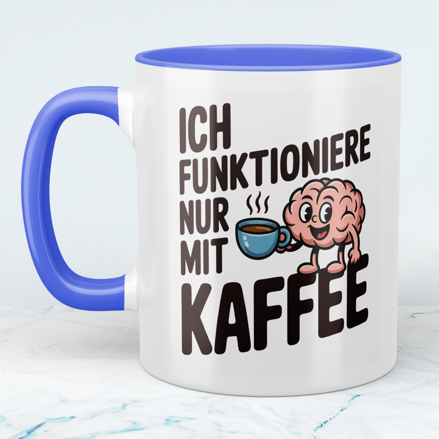 Tasse mit lustigem Kaffee-Spruch – „Ich funktioniere nur mit Kaffee“ – Büro Geschenkidee