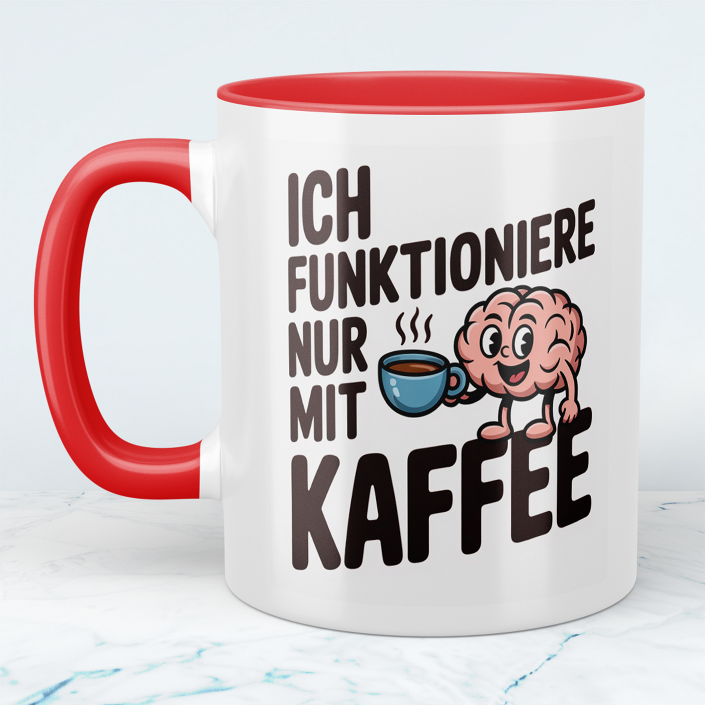 Tasse mit lustigem Kaffee-Spruch – „Ich funktioniere nur mit Kaffee“ – Büro Geschenkidee