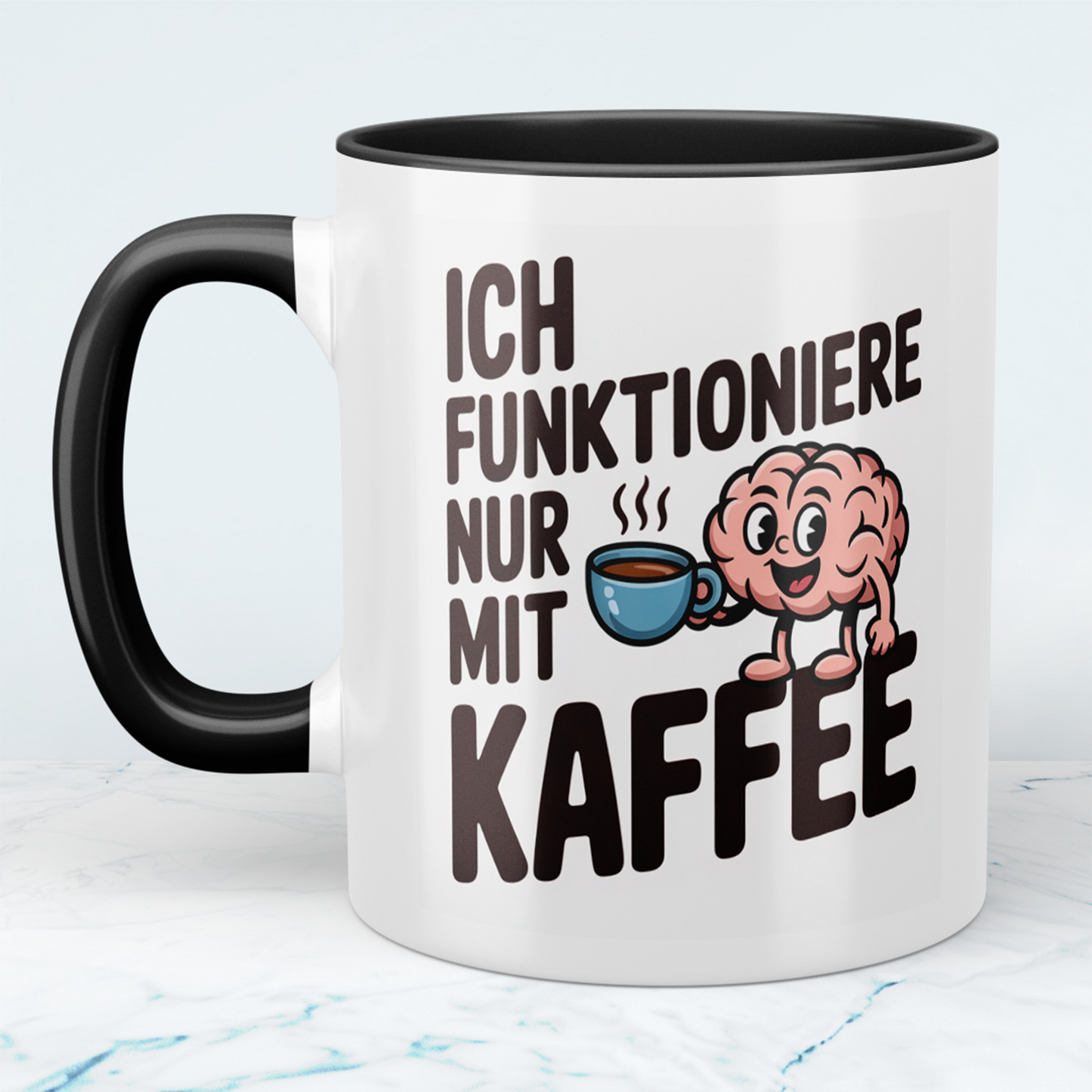 Tasse mit lustigem Kaffee-Spruch – „Ich funktioniere nur mit Kaffee“ – Büro Geschenkidee