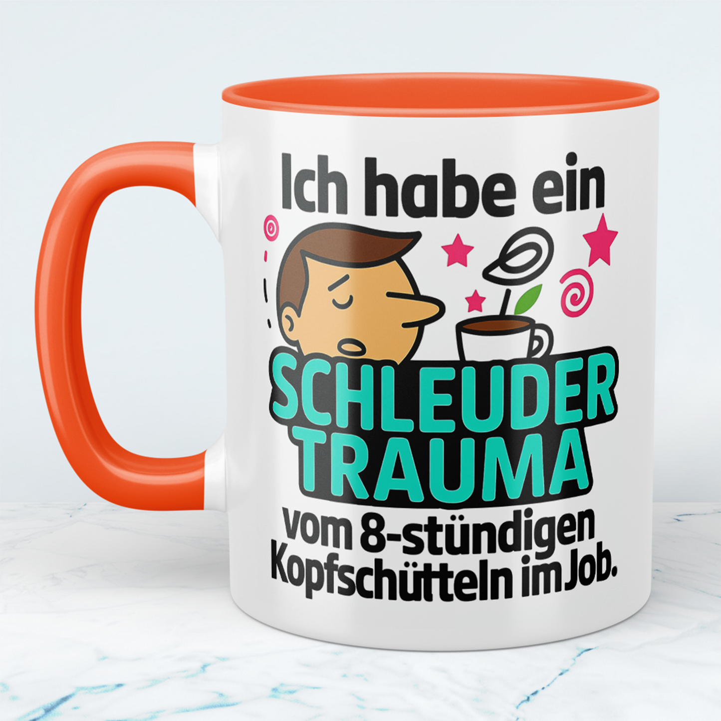Bürohumor in Tassenform: Ich habe ein Schleudertrauma...! - Spass im Büro