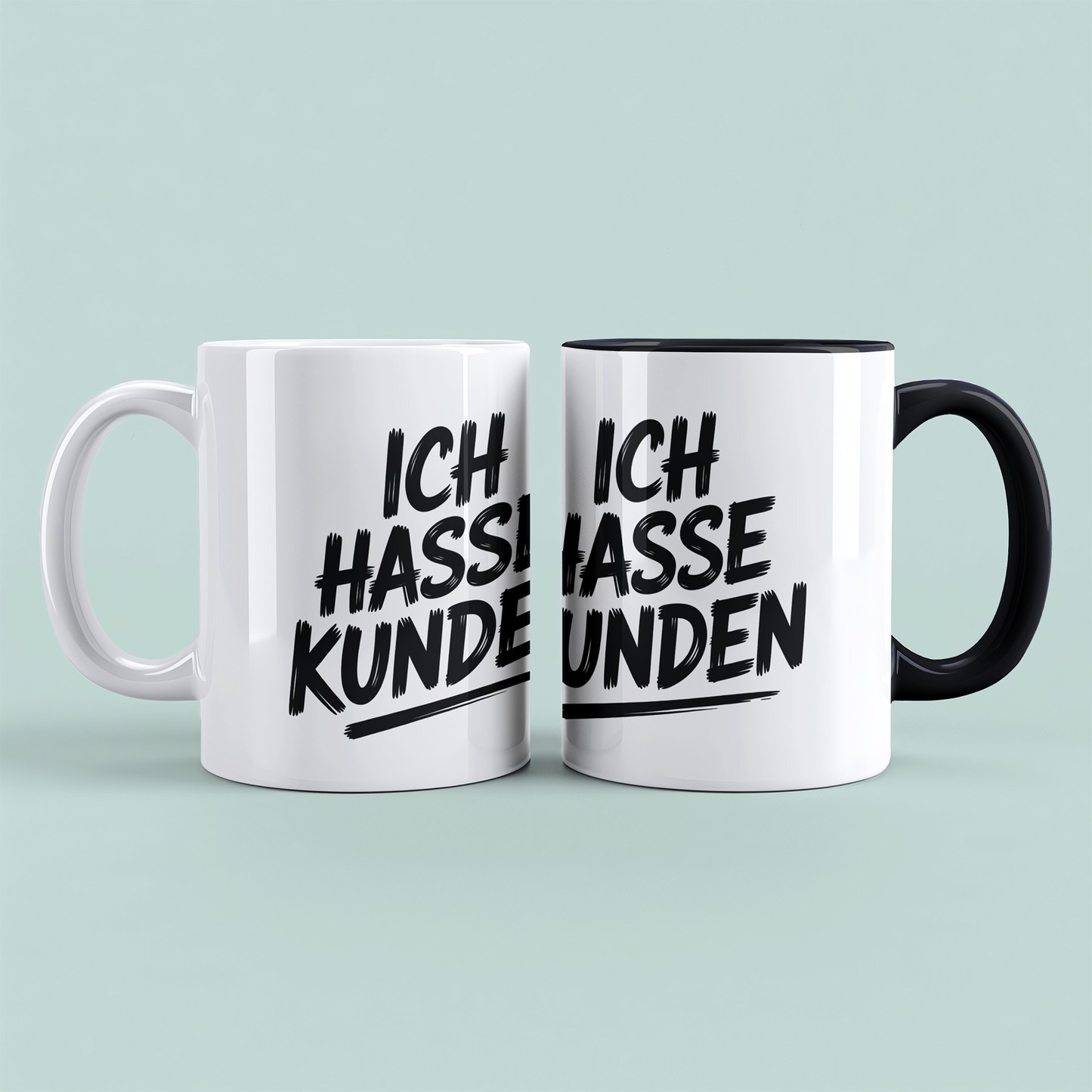 Lustige bedruckte Tasse mit Spruch „Ich hasse Kunden“ – Humor Geschenk für Arbeit, Büro & Kollegen