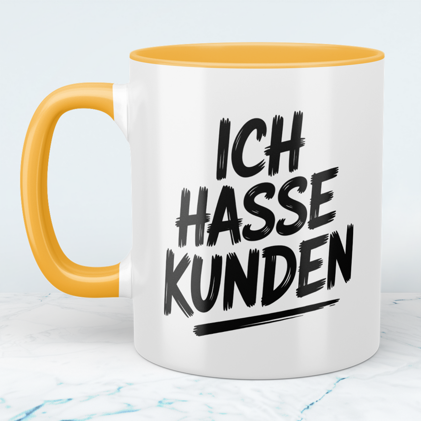 Lustige bedruckte Tasse mit Spruch „Ich hasse Kunden“ – Humor Geschenk für Arbeit, Büro & Kollegen