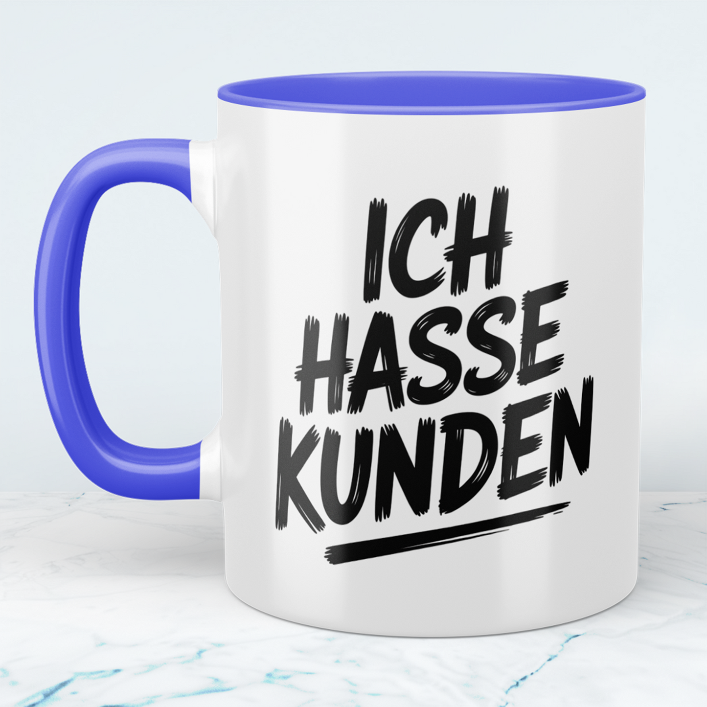 Lustige bedruckte Tasse mit Spruch „Ich hasse Kunden“ – Humor Geschenk für Arbeit, Büro & Kollegen