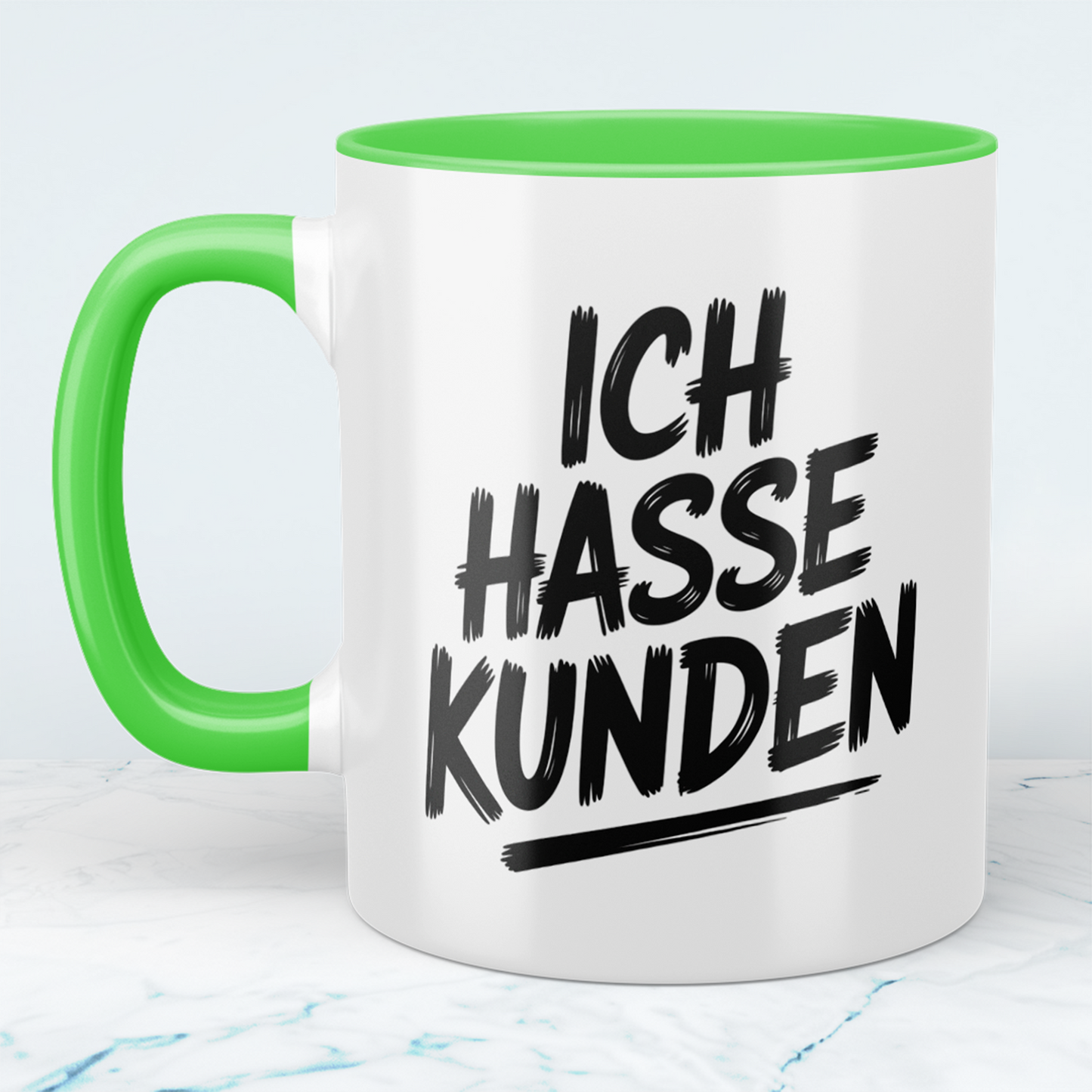 Lustige bedruckte Tasse mit Spruch „Ich hasse Kunden“ – Humor Geschenk für Arbeit, Büro & Kollegen