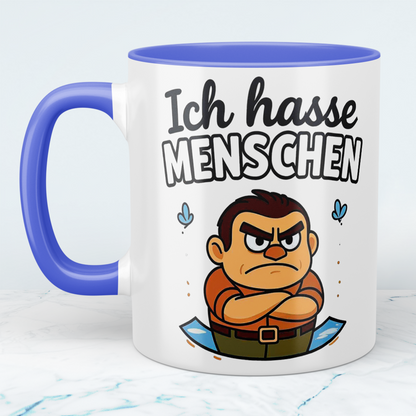 Kollegen-Geschenk: Bedruckte Tasse „Ich hasse Menschen“ – Für den humorvollen Arbeitsplatz