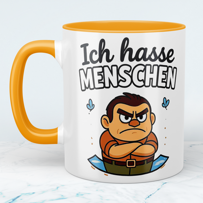 Kollegen-Geschenk: Bedruckte Tasse „Ich hasse Menschen“ – Für den humorvollen Arbeitsplatz