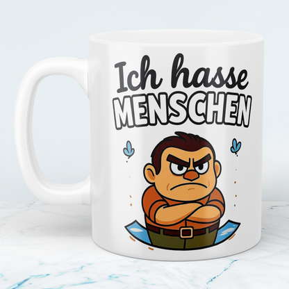 Kollegen-Geschenk: Bedruckte Tasse „Ich hasse Menschen“ – Für den humorvollen Arbeitsplatz