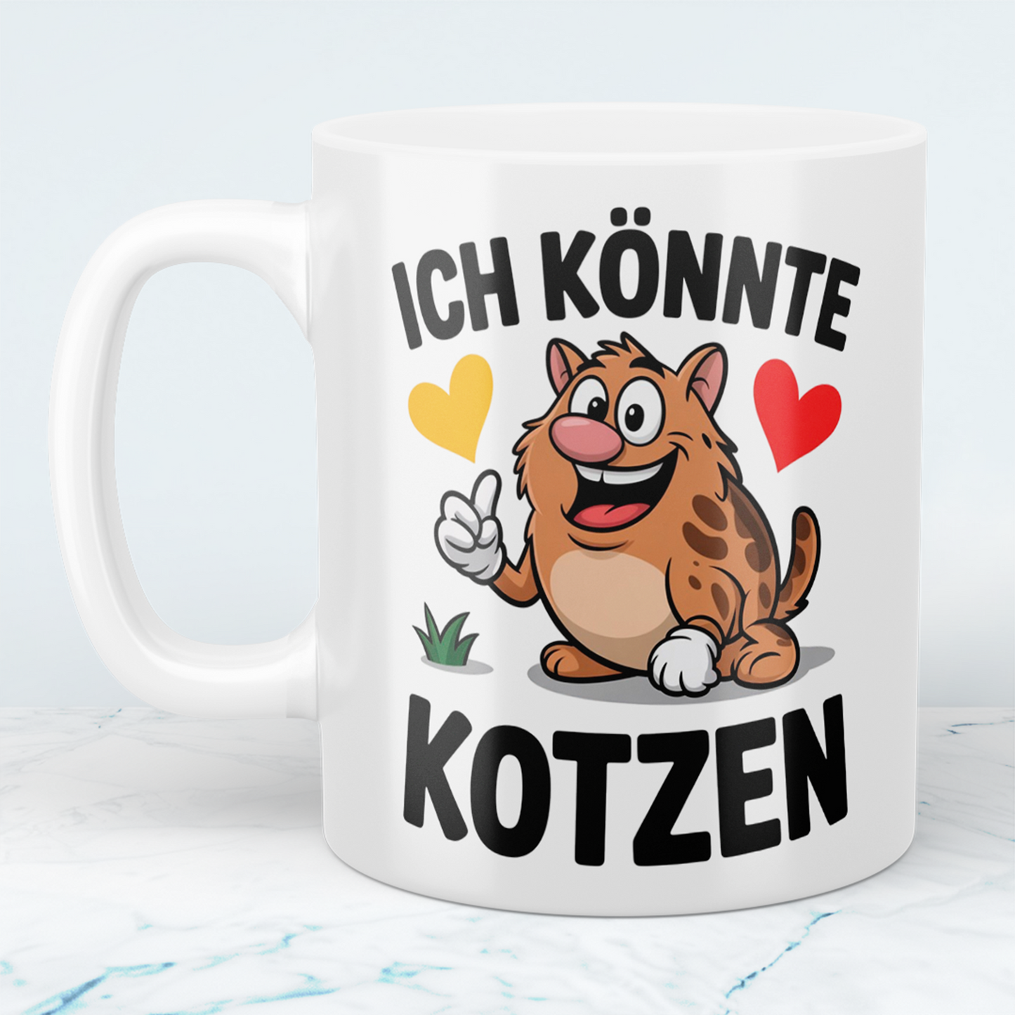 Bedruckte Tasse „Ich könnte KOTZEN“ – Spaßige Bürotasse für Kollegen & Freundeskreis
