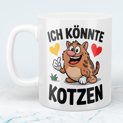 Bedruckte Tasse „Ich könnte KOTZEN“ – Spaßige Bürotasse für Kollegen & Freundeskreis