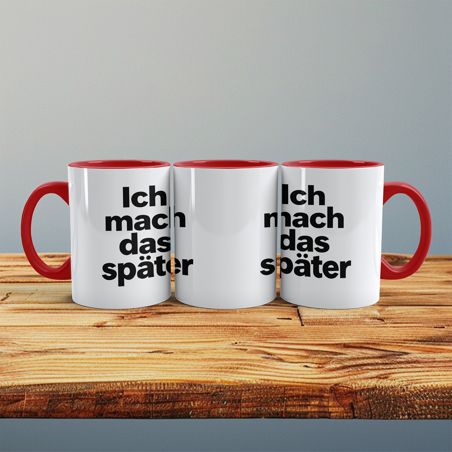 Lustige Kaffeetasse „Ich mach das später“ – Minimalistischer Spruch Becher Geschenk