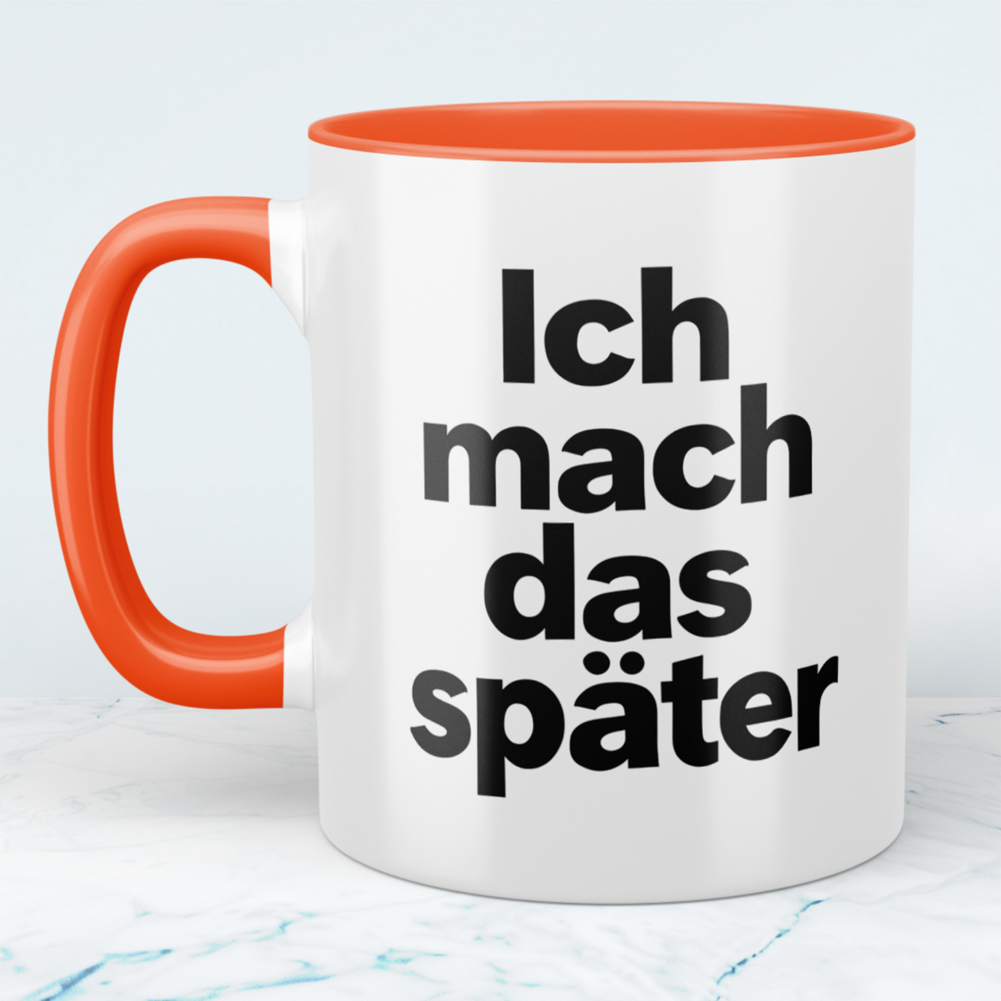 Lustige Kaffeetasse „Ich mach das später“ – Minimalistischer Spruch Becher Geschenk