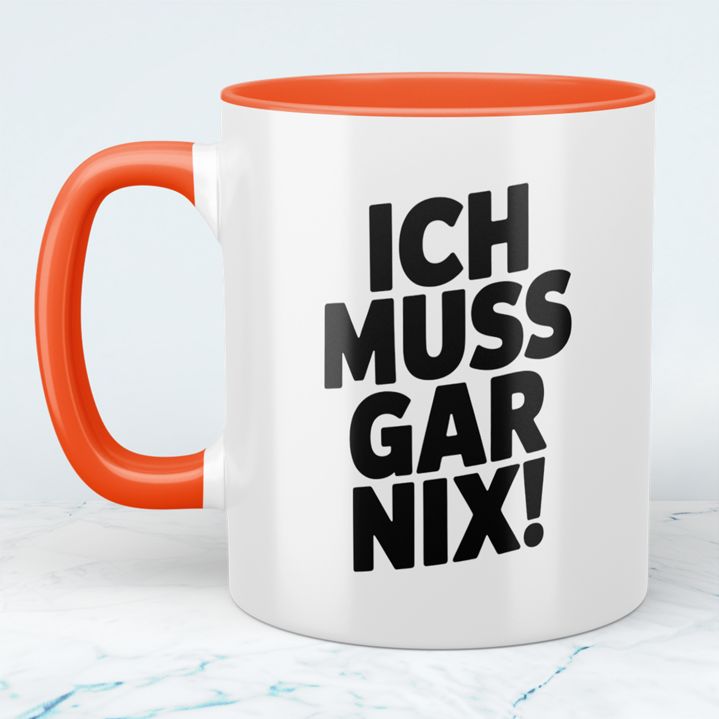 Kaffeetasse mit Spruch „Ich muss gar nix!“ – Lustige Geschenkidee für Arbeit, Freunde & Familie