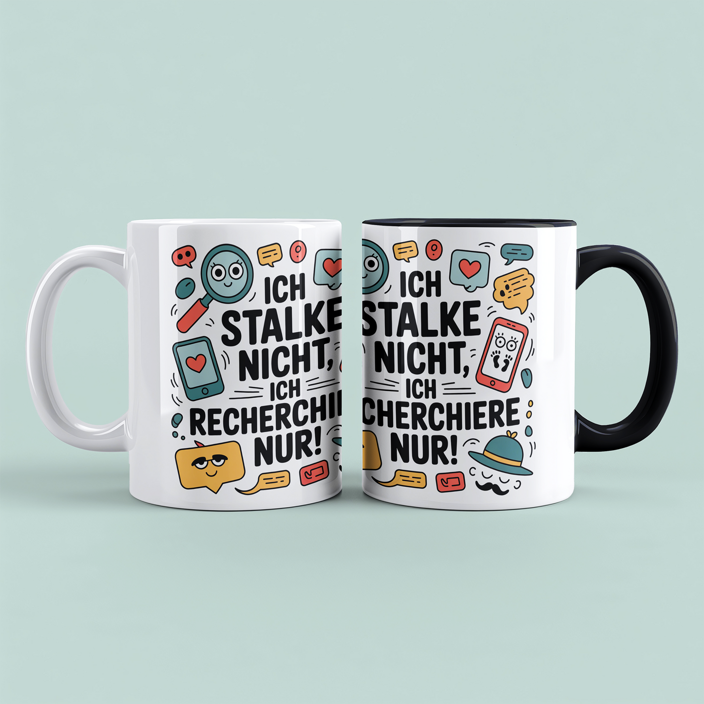 Witzige Kaffeetasse fürs Büro – Geschenk für Kollegen: Ich stalke nicht, ich recherchiere nur!