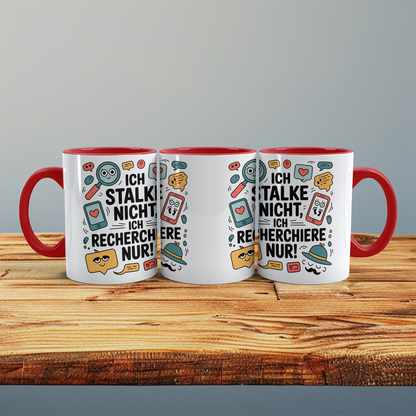 Witzige Kaffeetasse fürs Büro – Geschenk für Kollegen: Ich stalke nicht, ich recherchiere nur!