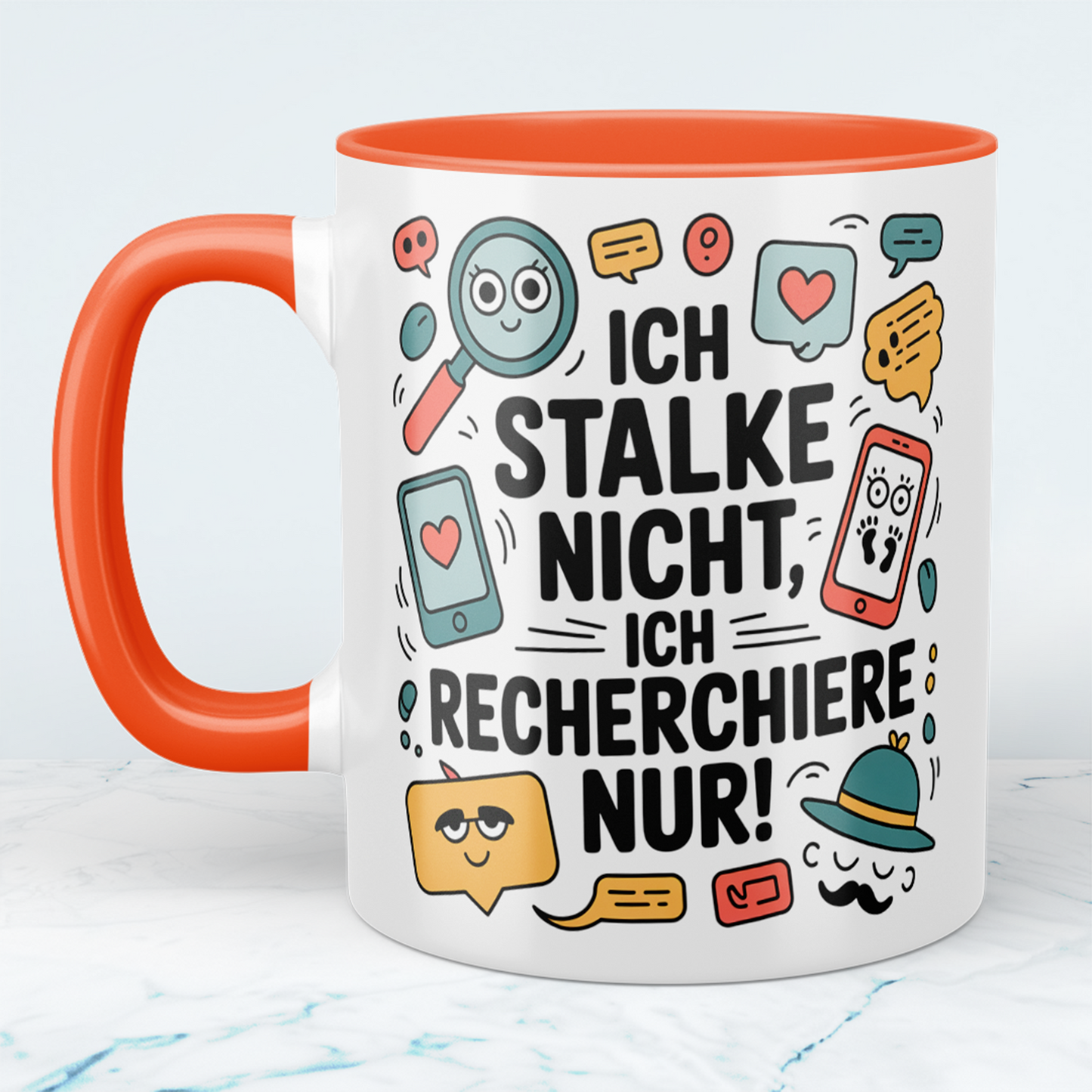 Witzige Kaffeetasse fürs Büro – Geschenk für Kollegen: Ich stalke nicht, ich recherchiere nur!