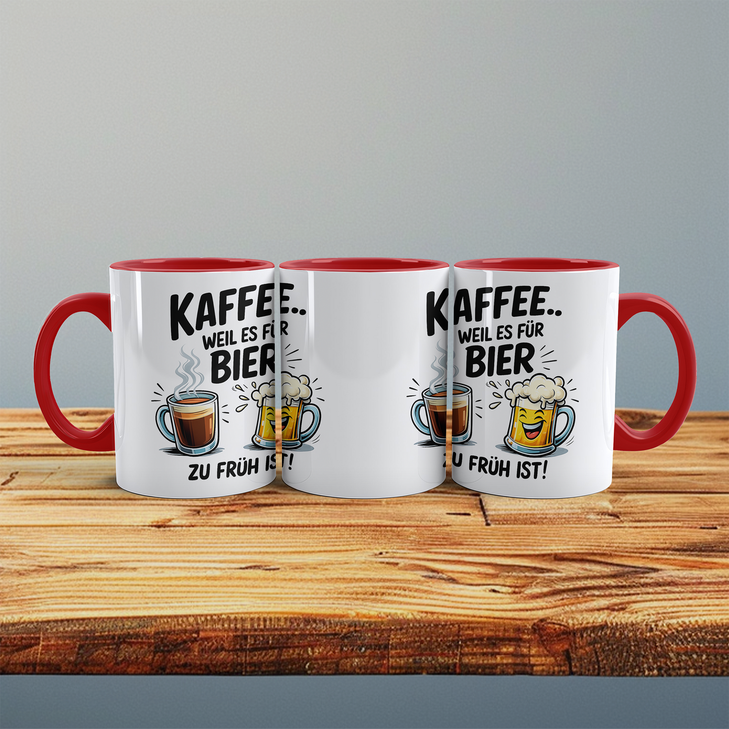 Tasse mit Spruch „Kaffee… weil es für Bier zu früh ist“ – Perfekt für Arbeit & Büro