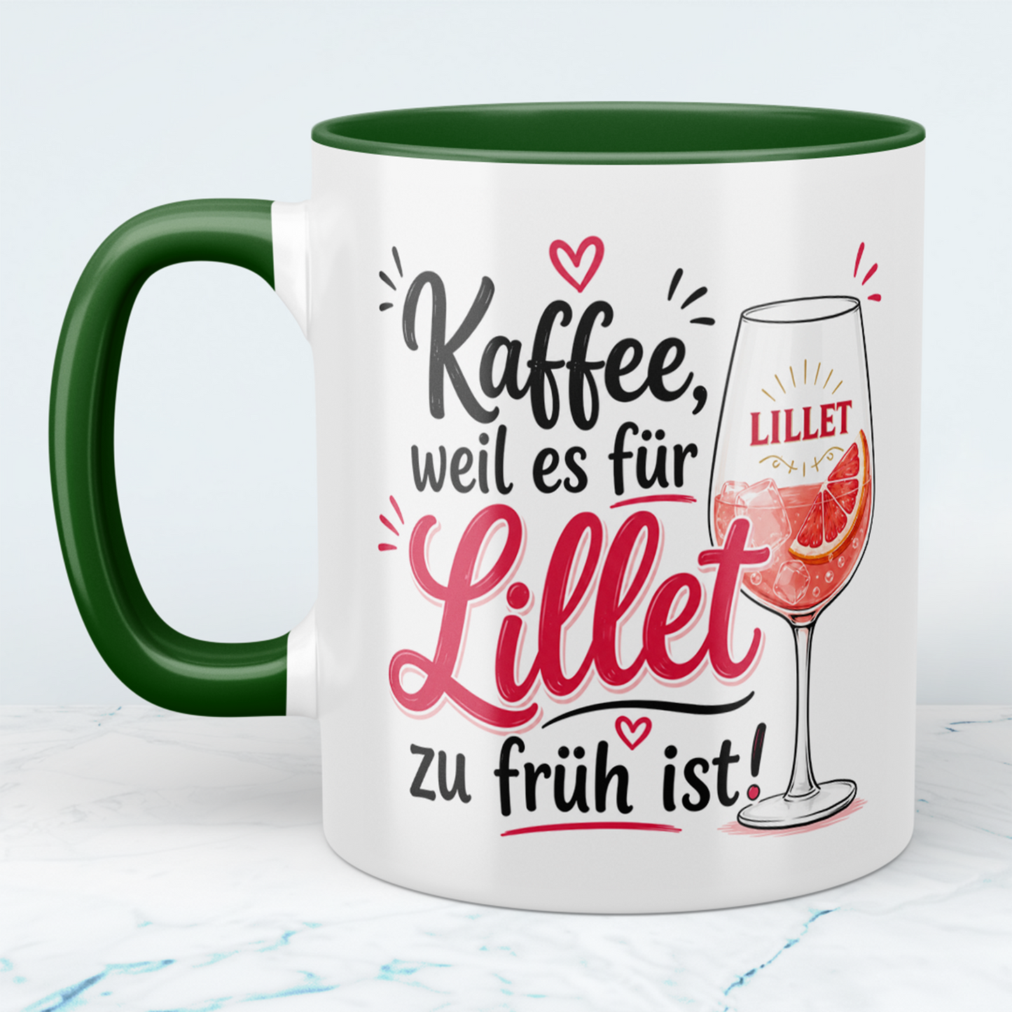 Lustige Kaffeetasse „Kaffee, weil es für Lillet zu früh ist“ – Humorvolle Geschenkidee