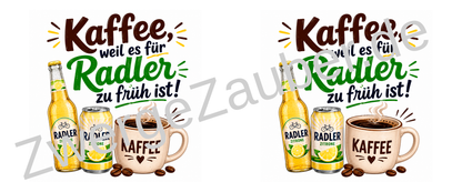 Lustige Kaffeetasse „Kaffee, weil es für Radler zu früh ist!“ – Geschenk für Radler- und Kaffee-Fans