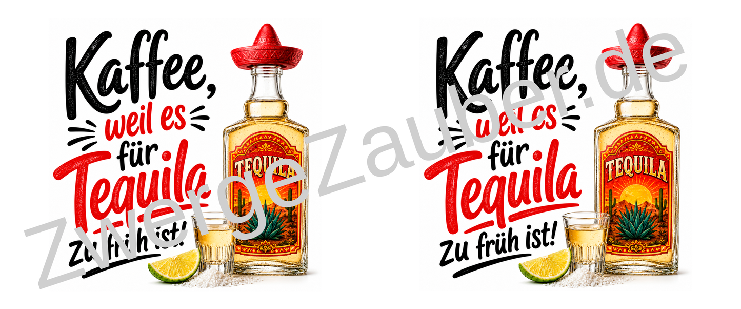Kaffeetasse „Kaffee, weil es für Tequila zu früh ist!“ – Lustige Geschenkidee für Kaffee & Tequila Fans