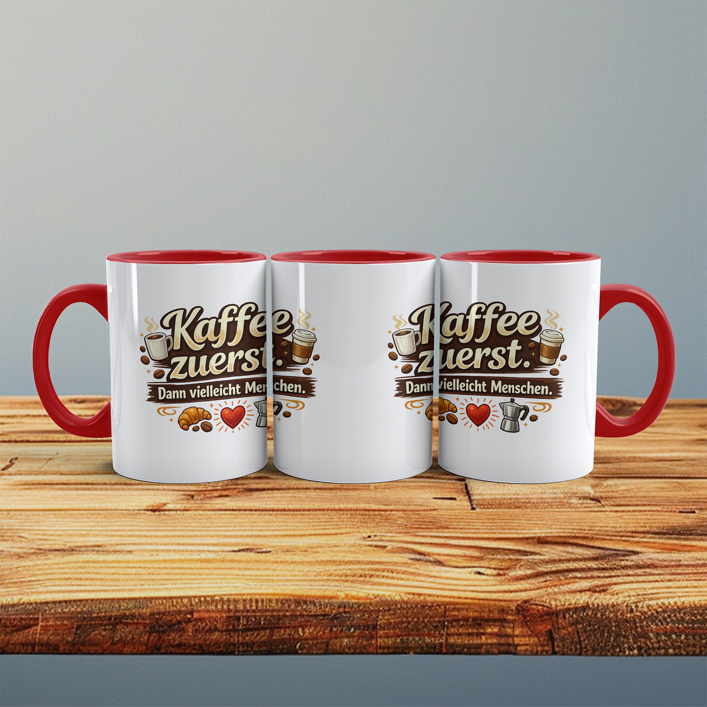 Lustige Kaffeetasse „Kaffee zuerst. Dann vielleicht Menschen.“ – Geschenk für Kaffee Liebhaber