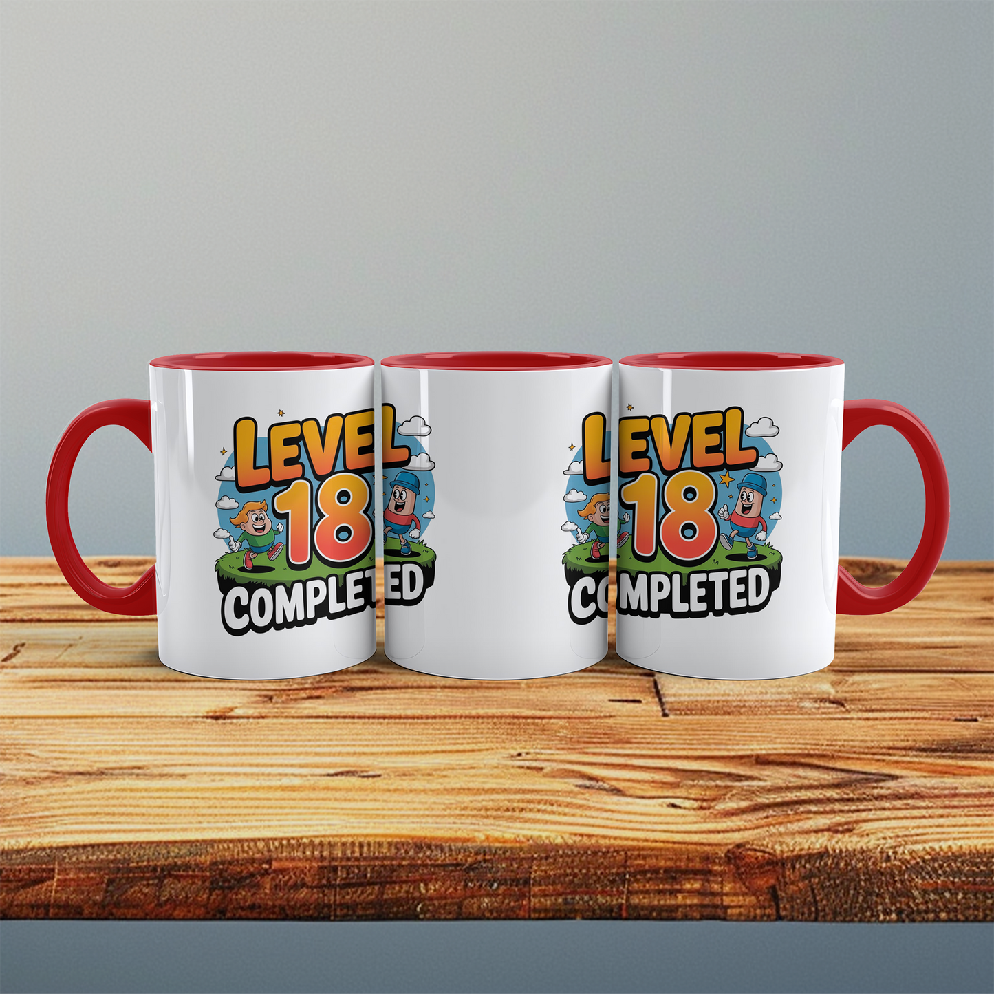 Lustige bedruckte Tasse – „Level 18 Completed“ – Perfektes Geburtstagsgeschenk für Familie & Freunde