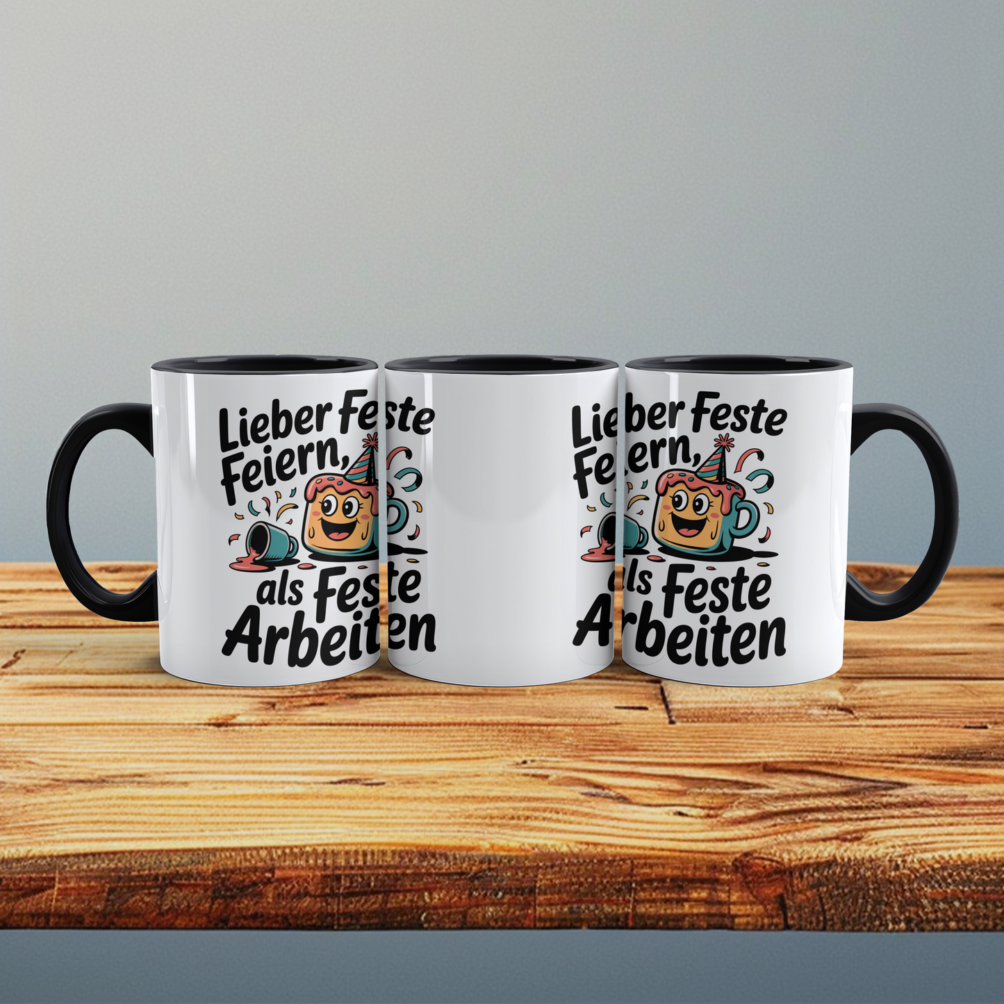 Feierlaune garantiert: “Lieber feste feiern, als feste arbeiten!” – Humorvolles Geschenk für den Büroalltag