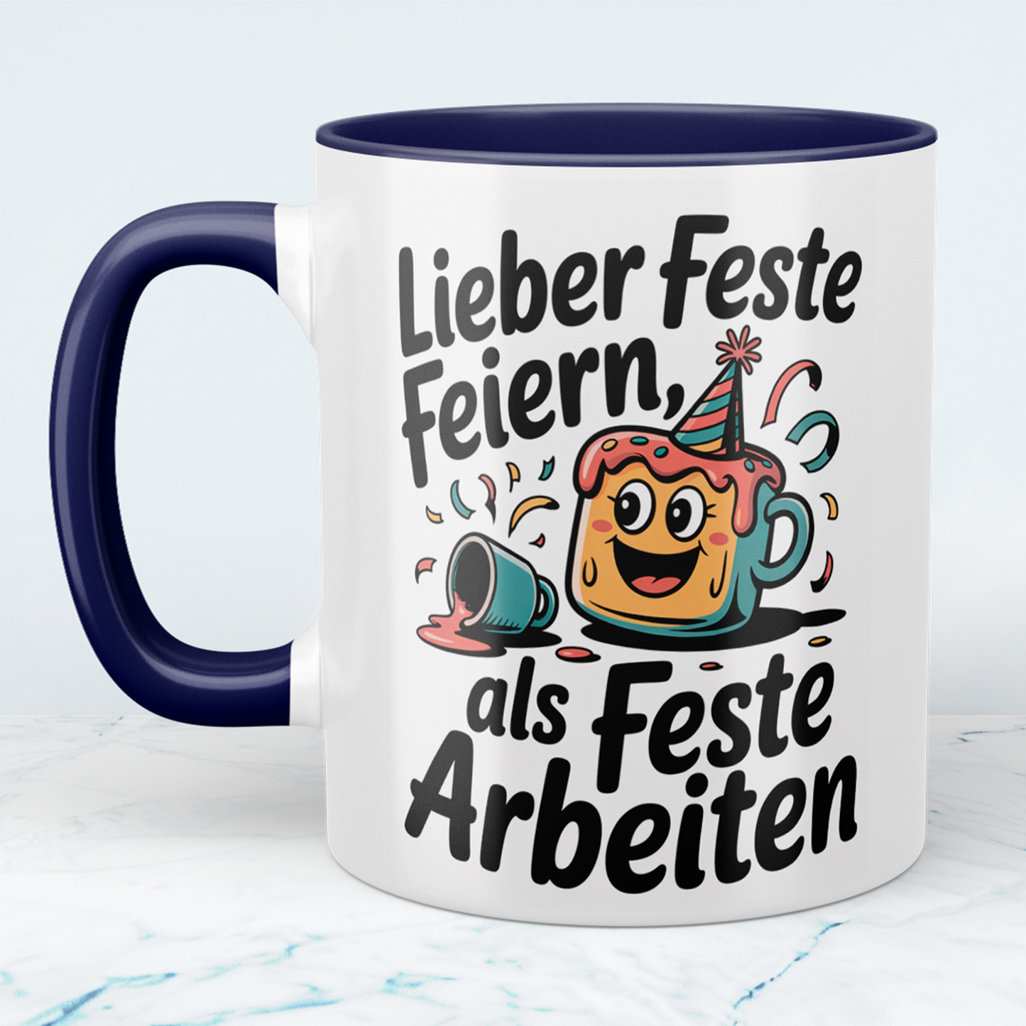 Feierlaune garantiert: “Lieber feste feiern, als feste arbeiten!” – Humorvolles Geschenk für den Büroalltag
