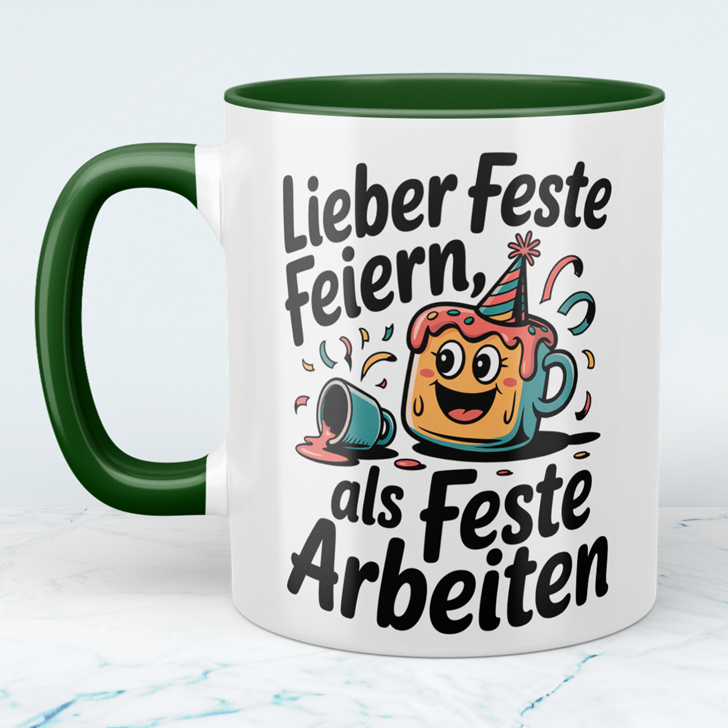 Feierlaune garantiert: “Lieber feste feiern, als feste arbeiten!” – Humorvolles Geschenk für den Büroalltag