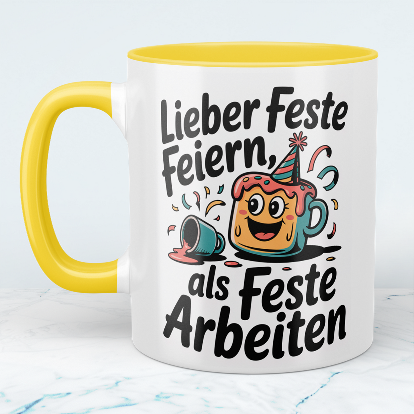 Feierlaune garantiert: “Lieber feste feiern, als feste arbeiten!” – Humorvolles Geschenk für den Büroalltag