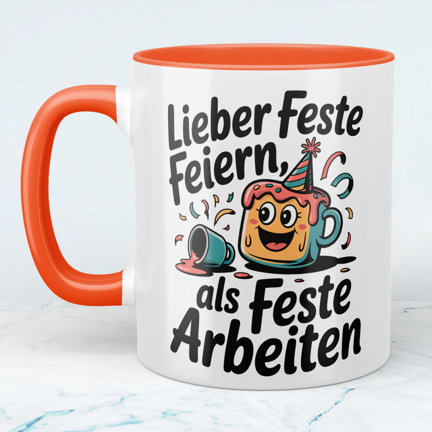 Feierlaune garantiert: “Lieber feste feiern, als feste arbeiten!” – Humorvolles Geschenk für den Büroalltag
